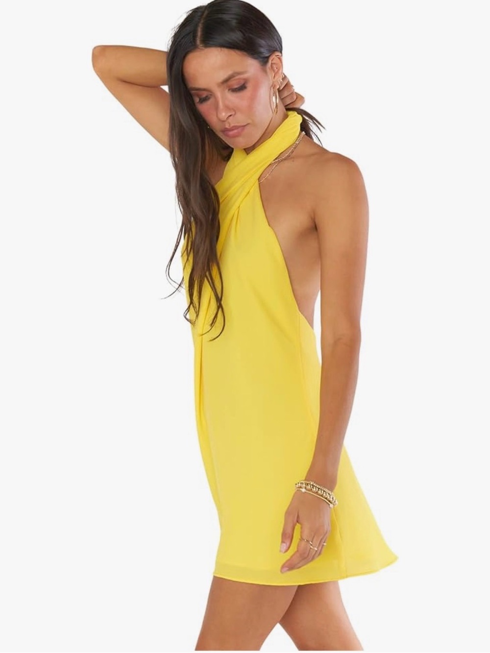 Show Me Your MuMu Bright Yellow Halter Mini Dress